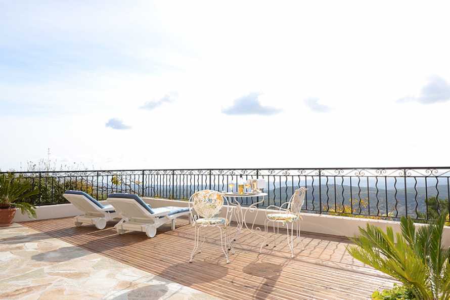 Terrasse privée avec vue sur mer de la Chambre Riviera