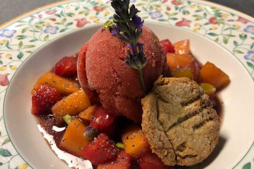 Un dessert à la Maison du Chevalier des Huttes